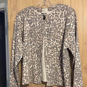 Sioni Animal Print Buttoned Sweater